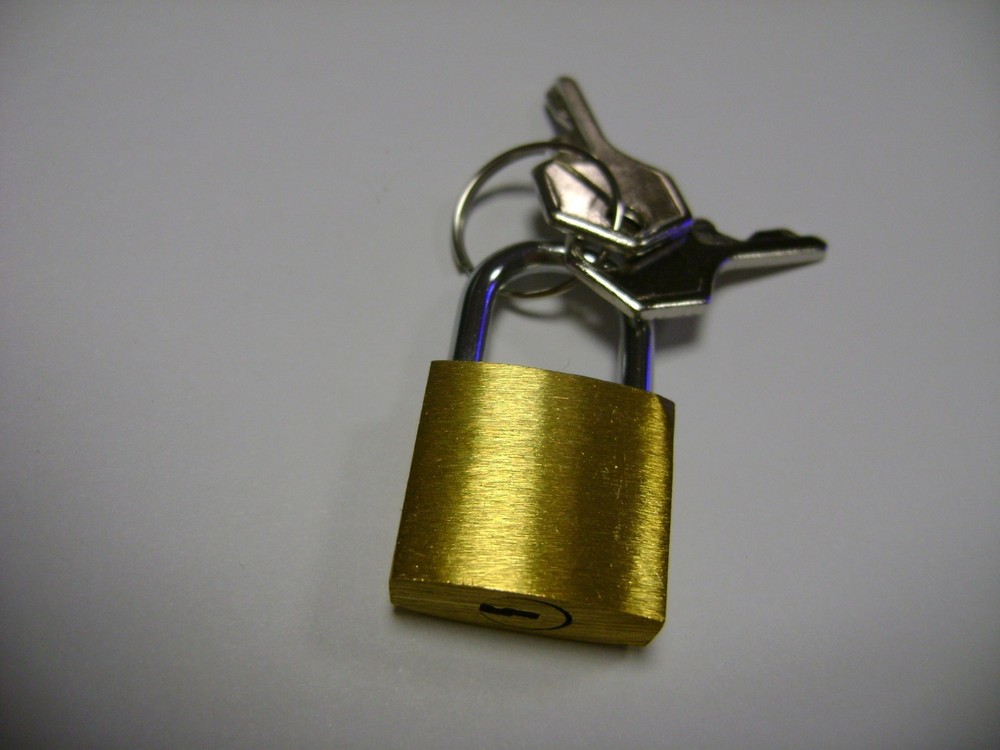 MINI PADLOCK GOLDTONE BRASS W/ KEYS SET 12