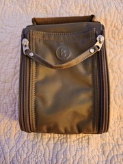 Bogner For Lufthansa First Class Khaki Green Travel Toiletry Amenity Bag Zip