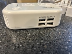 200W Travel Adapter & Power Adapter 100-240V AC Input-2 US AC Outlets, 4 USB