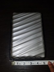 New Tumi Travel Amenity Bag Silver Polycarbonate Hard Case with amenities