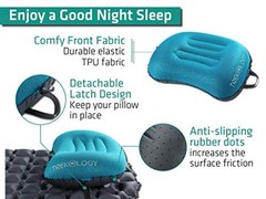Ultralight Inflatable Camping Travel Pillow – ALUFT 2.0 Teal Blue