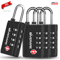 4 Pack TSA Approved Travel Luggage Locks 4-Digit, Open Alert Suitcase Combinatio
