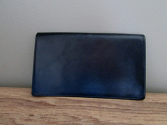 Vintage DOPP black Leather mellow touch Travel Wallet Organizer Passport Case-NW