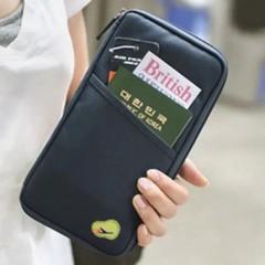 PU Leather Passport Case Wallet Travel Safe Rfid Passport Cover Zip Phone Purse