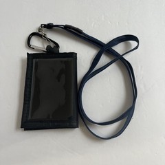 ID Holder Wallet With Belt Clip And Neck Holder. Black With Pockets And Zipper