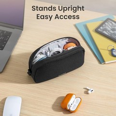 Versatile Travel Accessory Organizer Small Black for Tech and Personal Items