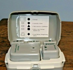 Vintage Samsonite Worldwide Converter/Adapter Kit Five Plugs Hard Case 1600 watt