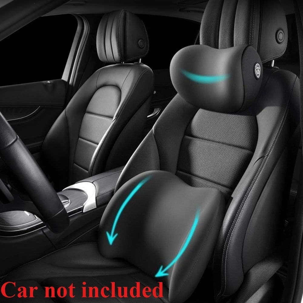 Breathable Soft Durable Lightweight Easy-To-Install Car Neck & Lumbar Pillow Kit