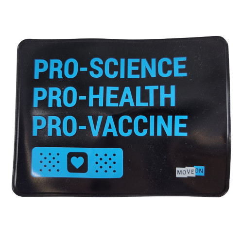 Vaccine Card Holder Pro-Science Pro-Health Pro-Vaccine Black & Blue Plastic