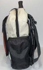 J Is For Jeep Backpack/ Diaper Bag Grey/Red/Tan Many Zipper Pockets