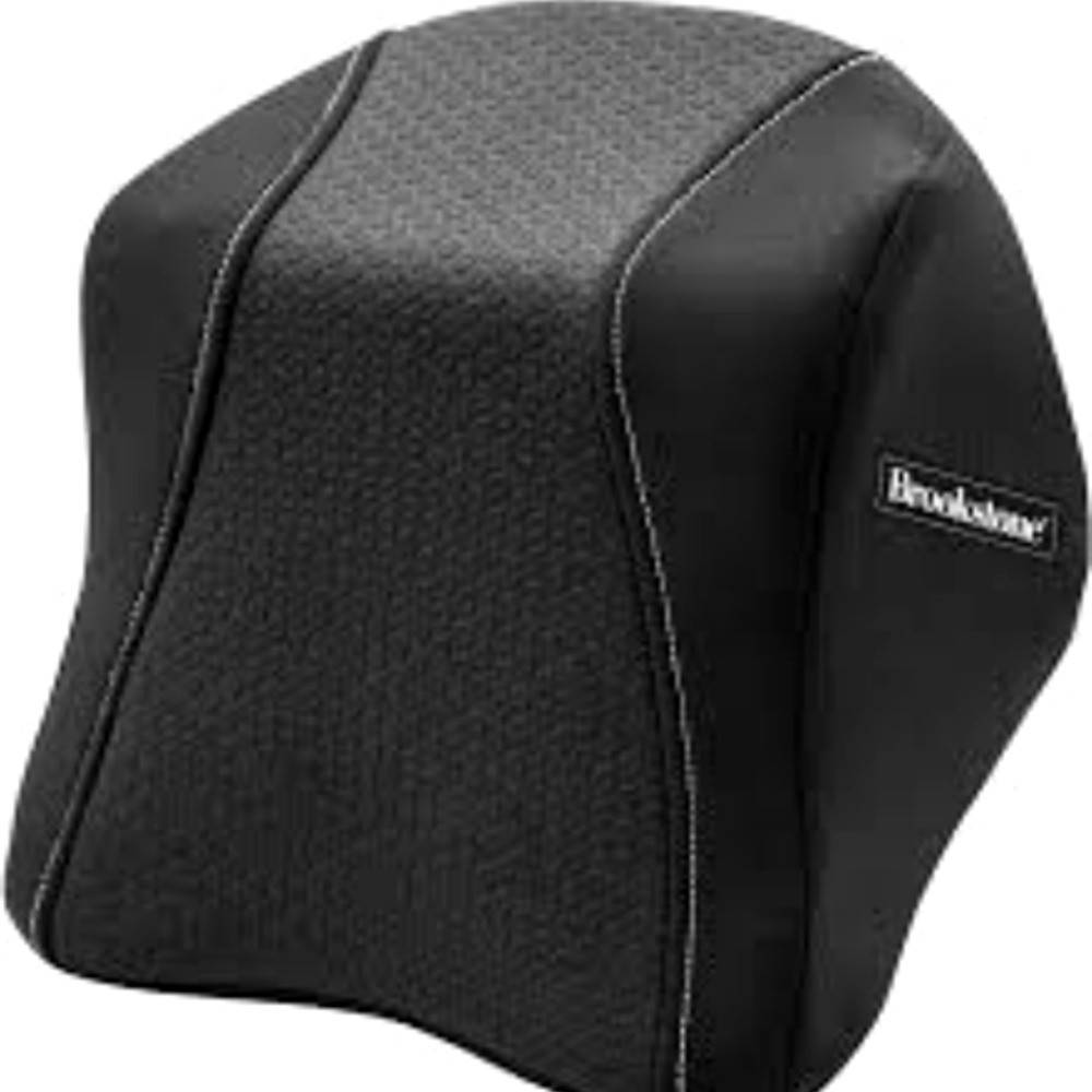 Brookstone Black Neoprene Water Resistant Neck Travel Pillow with Memory Foam