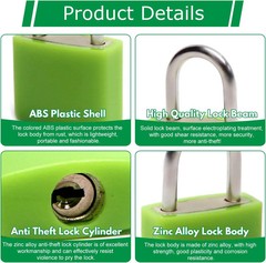 6 Pcs Small Padlock Suitcase Locks with Keys for Office School Locker Backpacks