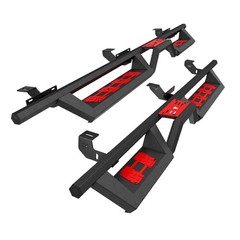 4 Door Running Boards 2018-2025 | Non-Slip Two-Stair Design | Supports 700 &