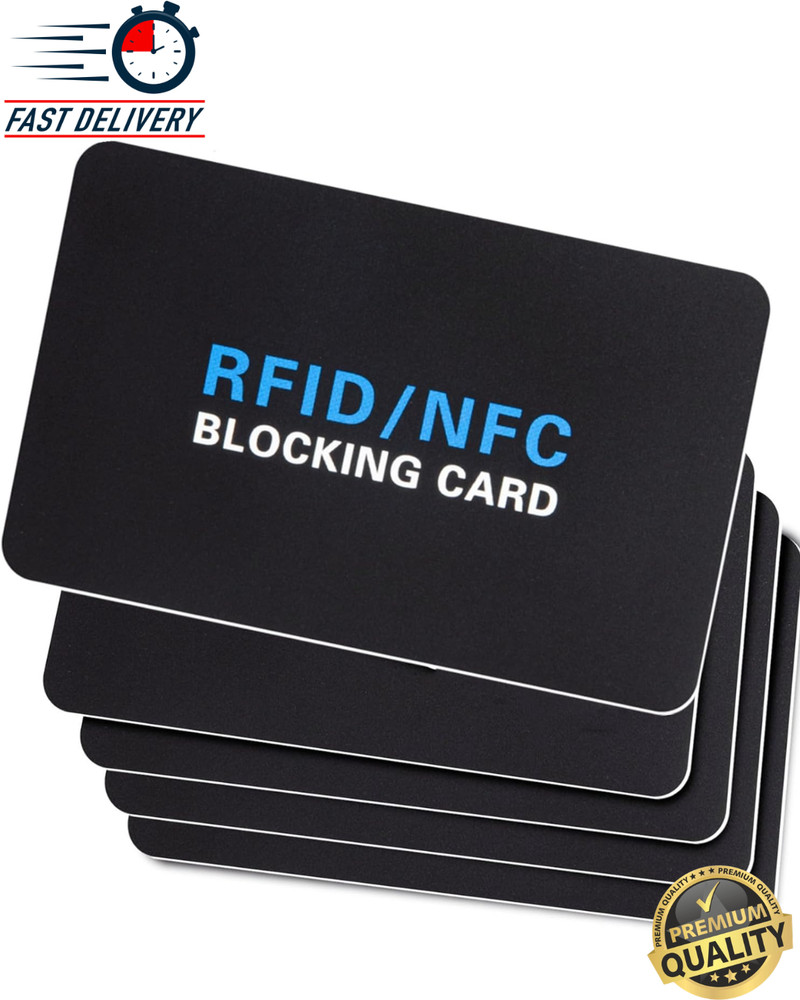 5 Pack RFID Blocking Card Credit Debit Passport Wallet Protector Slim Black