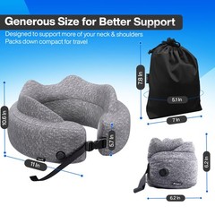4-in-1 Travel Comfort Set Inflatable Neck Pillow, Convertible Lumbar Support …