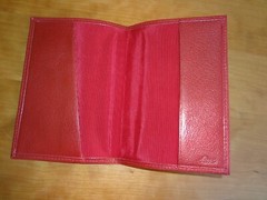 Unisex Abas Red Leather Bifold Passport Cover Case Made in USA