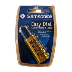 Samsonite Luggage Travel Combination Lock Brass 4 Extra Large Dials Easy Opening