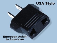 MF7 European to American Plug Adapter Europe EU To US USA Round to Flat Pin