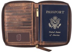 Passport Wallet – Travel Document Holder w/RFID Blocking – Full Grain Leather…