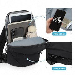 Small Sling Bag with RFID Blocking Mini Fanny Pack | Mini Chest Bag for Black