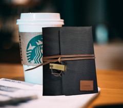 Origaudio Presidio Collection Black Tech Organizer Starbucks Tri-Fold Roll Cord