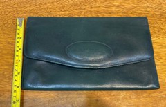 Vintage Passport Holder Travel Wallet – Dark Green Leather – 1960s 1970s