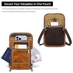 Full Grain Leather Travel Wallet, Leather Cell Phone Belt Bag, Waist Yellow