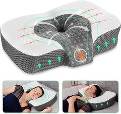 CertiPUR- Cervical Memory Foam Pillow for Pain Relief, White