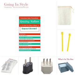 Italian Speedy Phrasebook Language Guide and Italy Adapter | Going In Style