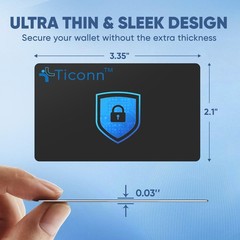 TICONN RFID Blocking 2.1″ x 3.4″ x 0.2″ (or 2.165″ x 3.346″ x 0.787″), Black