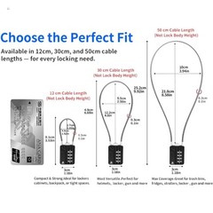 200 2 Pack 4 Digit Combination Flexible Cable Padlock,12 inch 30 cm Long Lock…