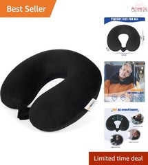 Travel Neck Pillow Memory Foam Washable Cover Support for Rest Sleep Car Plane