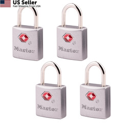 Master Lock Brass TSA Locks for Luggage with Key, 4 count (Pack of 1),