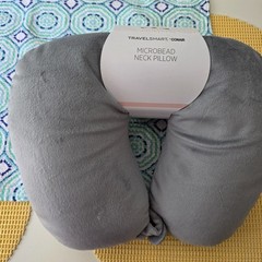TravelSmart by Conair Microbead Bead-Filled Neck Pillow, Gray