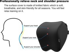 2-Pack Ergonomic Memory Foam Car Neck Pillows – Adjustable & Breathable Design