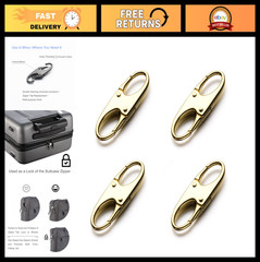 Anti-Theft Zipper Clips – Secure Pulls & Locks for Bags, Luggage, 4 Gold Clips