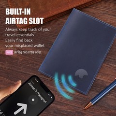 Albatross Leather Travel Passport Holder, Minimalist Design, Full Grain Leath…