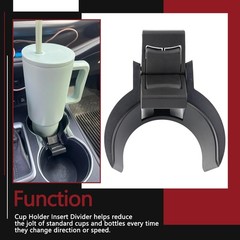 Cup Holder Insert Divider Compatible with 2014 2015 2016 2017 2018 2019 Black