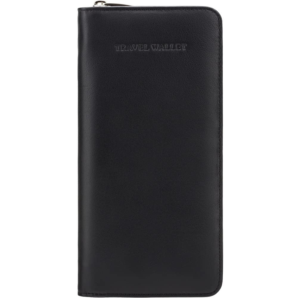 1157 Large Leather Travel Wallet Planner for Credit Cards Tickets and Passpor…