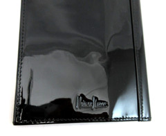 Neiman Marcus Passport Wallet Patent Leather Luxe NEW Black