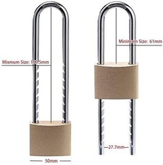 Solid Brass Outdoor Padlocks, 2 inch Wide Body, 2 Pack Keyed 50MMLS*2 RALS