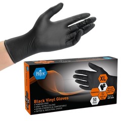 MED PRIDE Extra Strength Black Vinyl Disposable Large (Pack of 50),