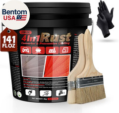 4-In-1 Rust Converter & Metal Primer, 141 Fl OZ Red Rust Inhibitor Paint for Met