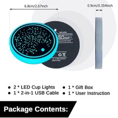 2PCS LED Car Cup Holder Lights, Light up Coasters for Holders Color 4
