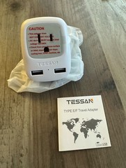 Travel Plug Adapter (Type E/F Plug) (see notes for list of countries)