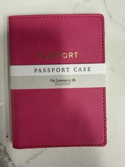 Travel Passport Cover Case with Storage Pocket, Pink