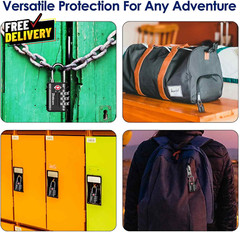 4 Pack TSA Approved Luggage Locks Combination Travel Padlock 3 Digit Waterproof