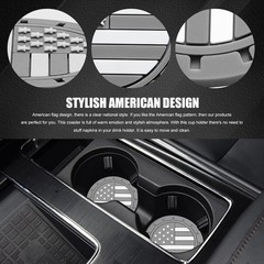 Lyxheth 4PCS Car Cup Holder Coasters, 2.76*2.76*0.2 inches, Gray