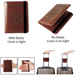 Blocking RFID Multi-function Passport Holder Card Slot Vaccine Card Leather Case