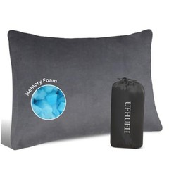 Camping Pillow,Compressible Small Shredded M-17.7 Inch x 13.8 Inch 1 Grey